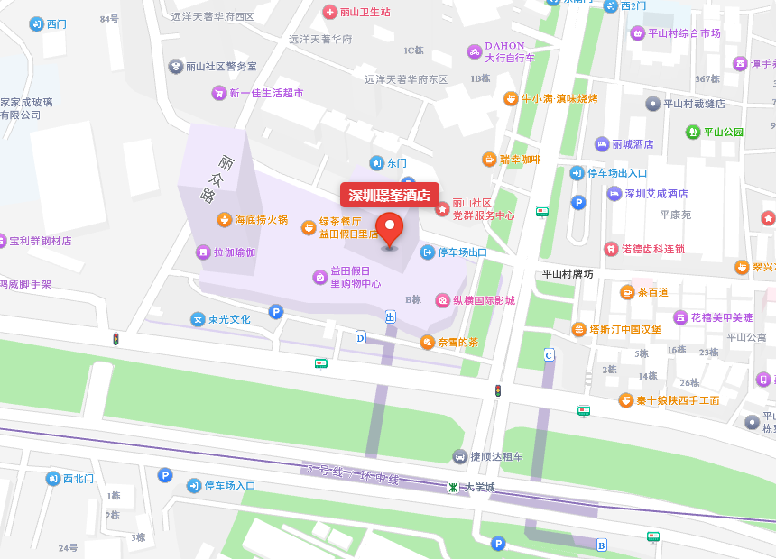 深圳璟峯酒店（西丽大学城店）位置示意图